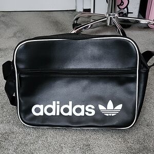 Adidas Black and White Men's Messenger Bag